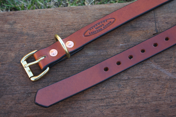 Dog Collar in London Tan with Solid Brass Hardware